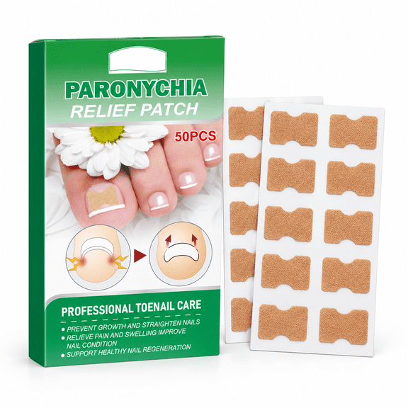 Greenvica Ingrown Toenail Treatment, Ingrown Toenail Removal Kit, Toenail Corrector Patch for Ingrown Toenail Remover, 50Pcs, 1 box