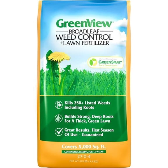 Greenview 2229991 Broadleaf Weed Control Plus Lawn Food - 27-0-4 - 5000 sq. ft.