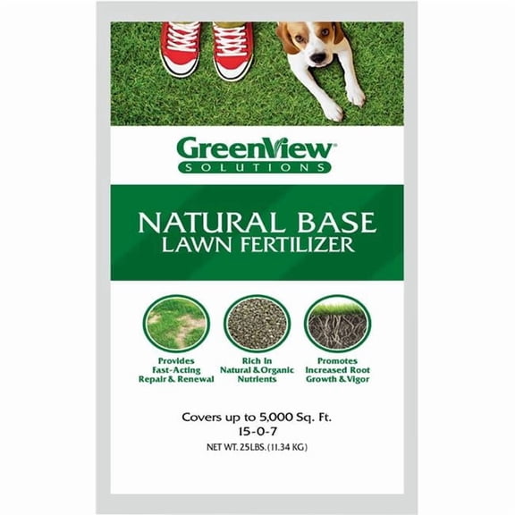 Greenview 2730177 Natural Base Lawn Fertilizer - 15-0-7 - 5000 sq. ft.