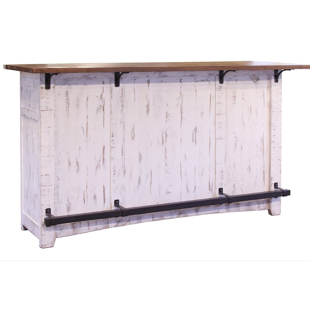 Greenview Distressed White Pine Wood Bar Counter