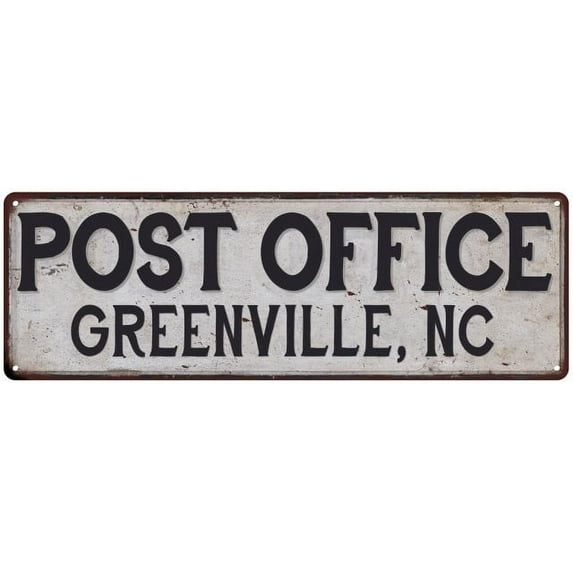 Greenville, Nc Post Office Sign Vintage 6x18 206180011339