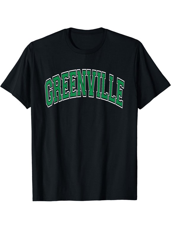 Greenville South Carolina Sc Varsity Stylee Green Text T-Shirt , Vintage T-Shirt