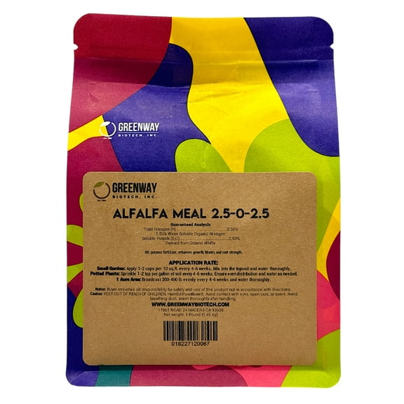 Greenway Biotech Alfalfa Meal Fertilizer 2.50-0-2.50 1 Pound