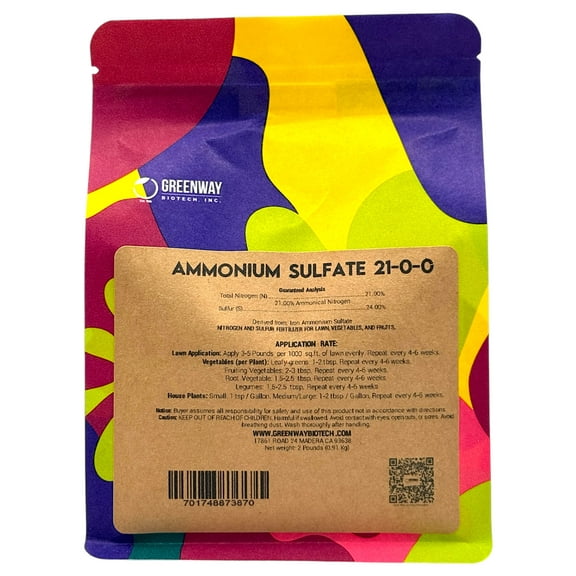 Greenway Biotech Ammonium Sulfate Fertilizer, 21-0-0 2 Pounds