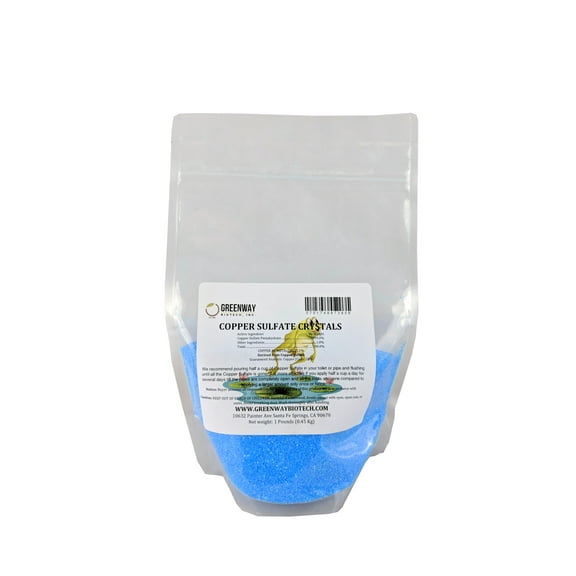 Greenway Biotech Copper Sulfate Crystals, 1 lb. with 25% Copper, Root Killer