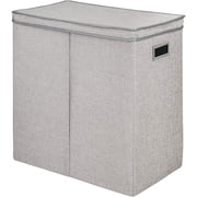 Greenway Collapsible Double Sorter Bathroom Laundry Hamper, Grey Linen