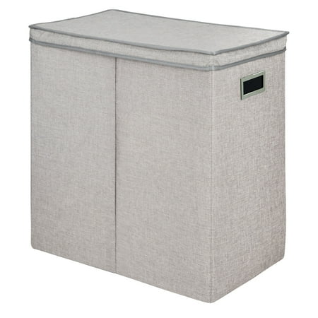 Greenway Collapsible Double Sorter Bathroom Laundry Hamper, Grey Linen