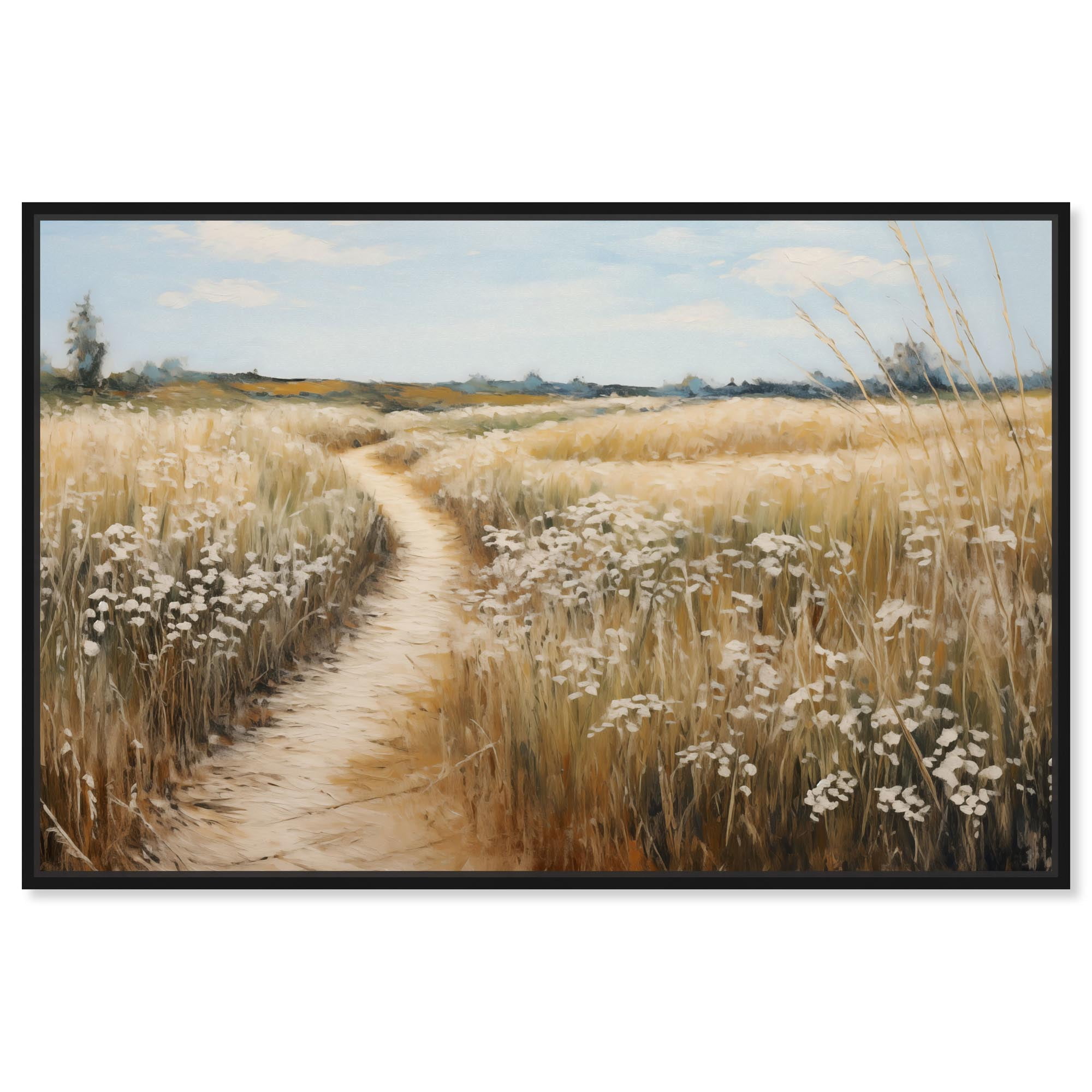 Greenway Serenade Rustic Farmhouse Canvas Art with Black Frame