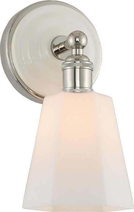 Greenwich 1 Light Bathroom Fixture in Polished Nickel