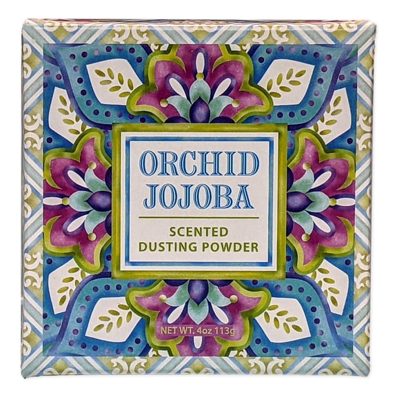 Orchid Jojoba Dusting Powder with Duster, After-Bath Body Powder, 4 oz.