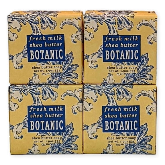 Greenwich Bay Shea Butter Luxury Spa Soap, 1.9 oz Bars, Set of 4 - FRESH MILK BOTANIC