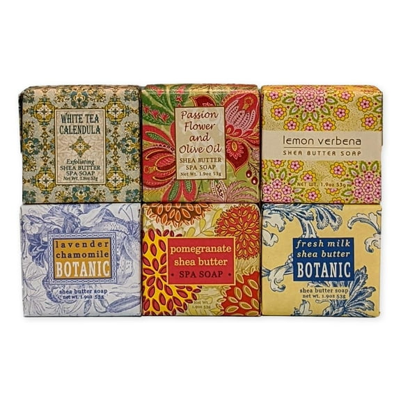 Greenwich Bay Shea Butter Luxury Spa Soap, 1.9 oz Bars, Set of 6 Different Fragrances!