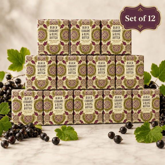Greenwich Bay Trading Company 1.9oz Soap Bulk Packs of 12 (Black Currant & Olive Butter)