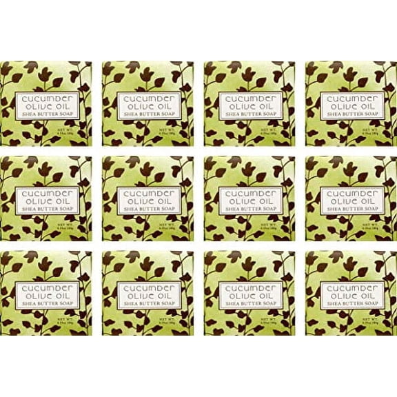 Greenwich Bay Trading Company 1.9oz Soap Bulk Packs of 12 (Cucumber Olive Oil)