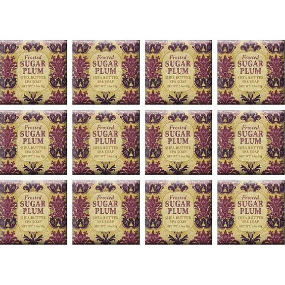 Greenwich Bay Trading Company 1.9oz Soap Bulk Packs of 12 (Frosted Sugar Plum)