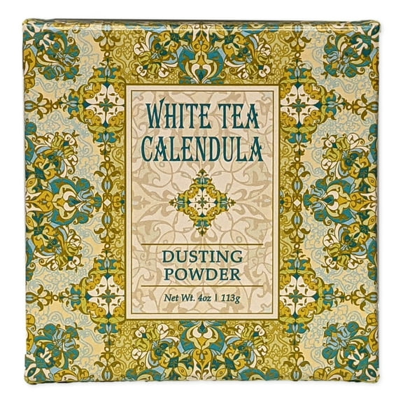 Greenwich Bay WHITE TEA CALENDULA Dusting Powder, After-Bath Body Powder, 4 oz.