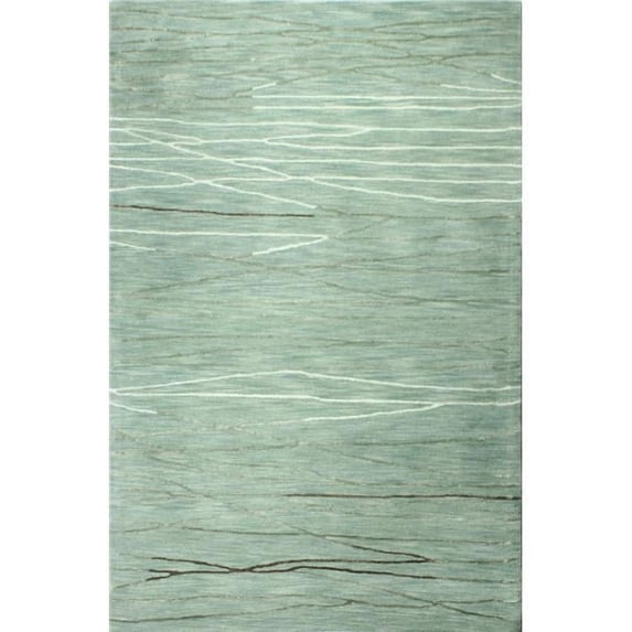 Greenwich Collection Abstract Contemporary Wool & Viscose Hand Tufted Area Rug, Aqua - 8 ft. 6 in. x 11 ft. 6 in.
