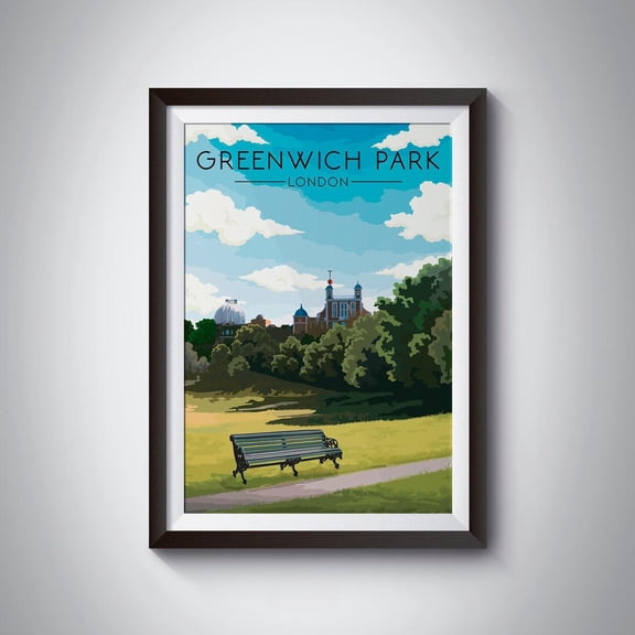 Greenwich Park London Observatory Royal Parks Wall Art, Unframed Paper Poster 8x10in