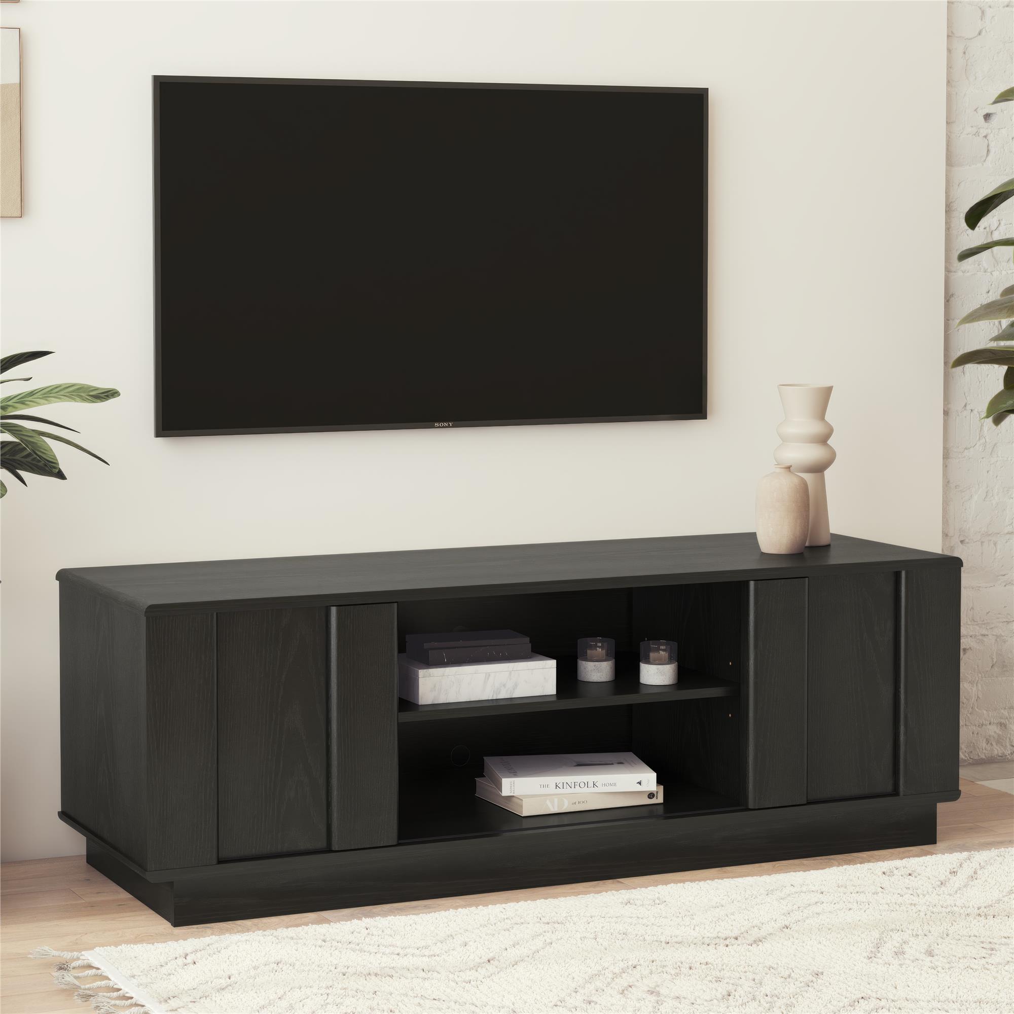 Mainstays Parsons TV Stand for TVs up to 50", Black Oak
