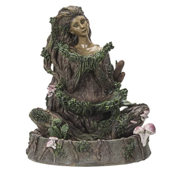 Greenwomen Ent Lady Backflow Incense Holder Resin Figurine