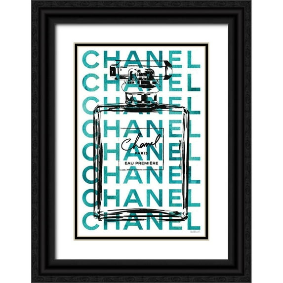 Greenwood, Amanda 11x14 Black Ornate Wood Framed with Double Matting Museum Art Print Titled - Teal Perfume