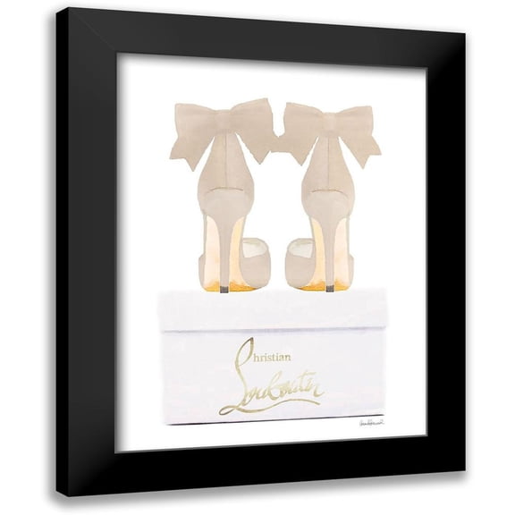 Greenwood, Amanda 12x14 Black Modern Framed Museum Art Print Titled - Creame Shoes with Box
