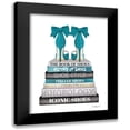 thumbnail image 1 of Greenwood, Amanda 12x14 Black Modern Framed Museum Art Print Titled - Teal Bookstack Shoe, 1 of 5