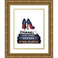 thumbnail image 1 of Greenwood, Amanda 12x14 Gold Ornate Wood Framed with Double Matting Museum Art Print Titled - Red Sole Book Stack, 1 of 4