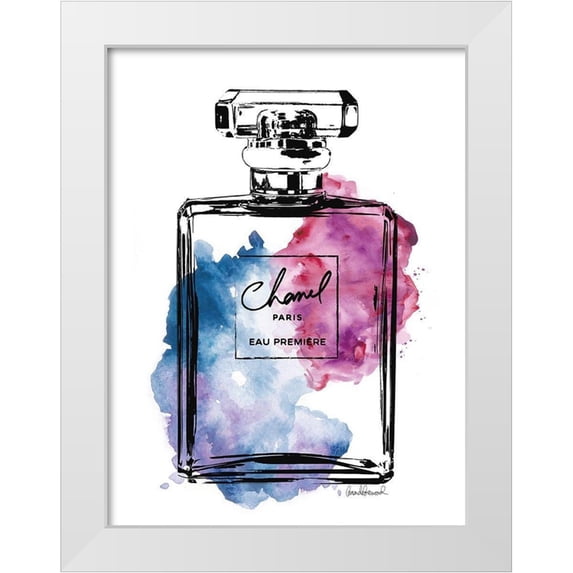 Greenwood, Amanda 12x14 White Modern Wood Framed Museum Art Print Titled - Perfume Bottle Black and Multi