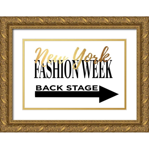 Greenwood, Amanda 14x11 Gold Ornate Wood Framed with Double Matting Museum Art Print Titled - Fashion Week New York Gold