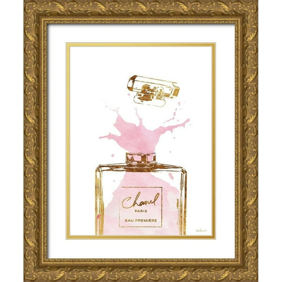 Greenwood, Amanda 15x18 Gold Ornate Wood Framed with Double Matting Museum Art Print Titled - Pink Splash II