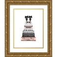 thumbnail image 1 of Greenwood, Amanda 15x18 Gold Ornate Wood Framed with Double Matting Museum Art Print Titled - Rose Gold Tall Bookstack, 1 of 4