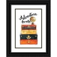 thumbnail image 1 of Greenwood, Amanda 17x24 Black Ornate Wood Framed with Double Matting Museum Art Print Titled - Adventure Awaits Luggage, 1 of 4