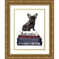 thumbnail image 1 of Greenwood, Amanda 19x24 Gold Ornate Wood Framed with Double Matting Museum Art Print Titled - Bookstack Frenchie, 1 of 4