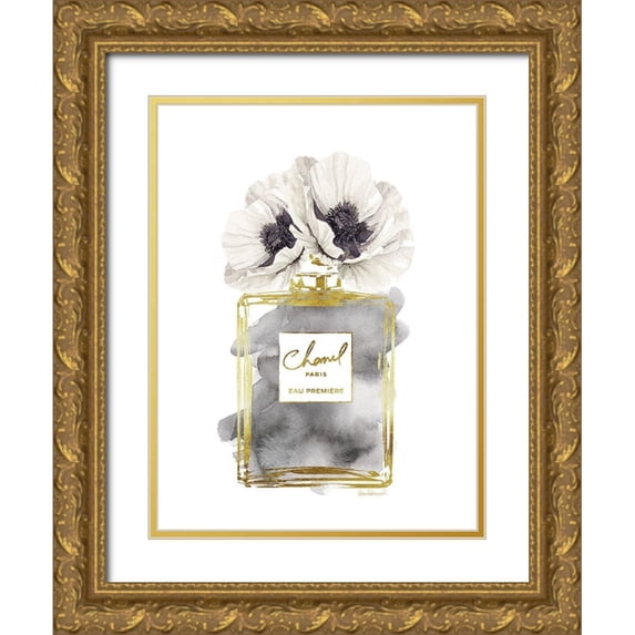 Greenwood, Amanda 19x24 Gold Ornate Wood Framed with Double Matting Museum Art Print Titled - Perfume Bottle Bouquet III