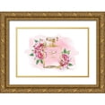 thumbnail image 1 of Greenwood, Amanda 24x17 Gold Ornate Wood Framed with Double Matting Museum Art Print Titled - Gold Bottle with Peonies Pink, 1 of 4