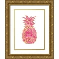 thumbnail image 1 of Greenwood, Amanda 25x32 Gold Ornate Wood Framed with Double Matting Museum Art Print Titled - Pink Gold Pineapple, 1 of 4