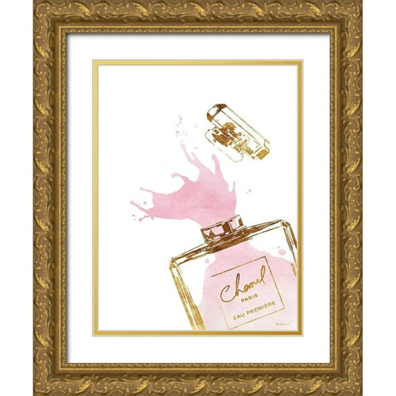 Greenwood, Amanda 25x32 Gold Ornate Wood Framed with Double Matting Museum Art Print Titled - Pink Splash III