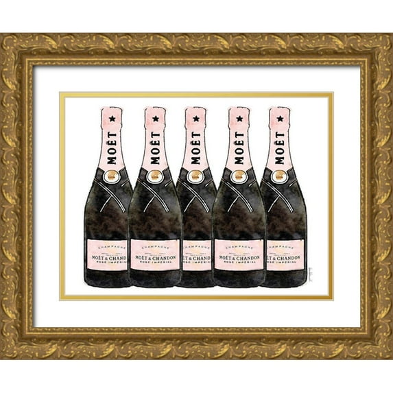 Greenwood, Amanda 32x25 Gold Ornate Wood Framed with Double Matting Museum Art Print Titled - Champange 5 Pink