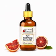 Greenwood Essential Pure Blood Orange Essential Oil Citrus sinensis - 0.33 Fl oz 10ml - 100% Natural Blood Orange Oil - for Diluted Skin Care & Body Blends - with Dropper