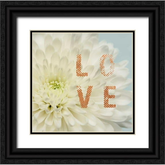 Greenwood, Julie 12x12 Black Ornate Wood Framed with Double Matting Museum Art Print Titled - Love Flower