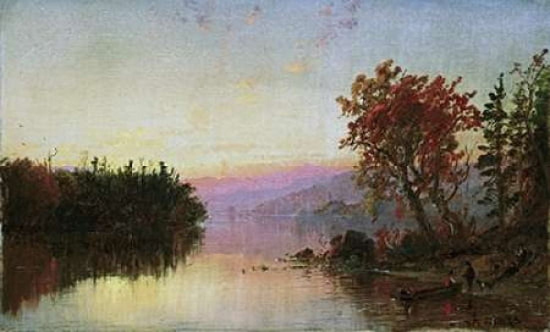 Greenwood Lake at Twilight Canvas Art - Jasper Francis Cropsey (12 x 18)