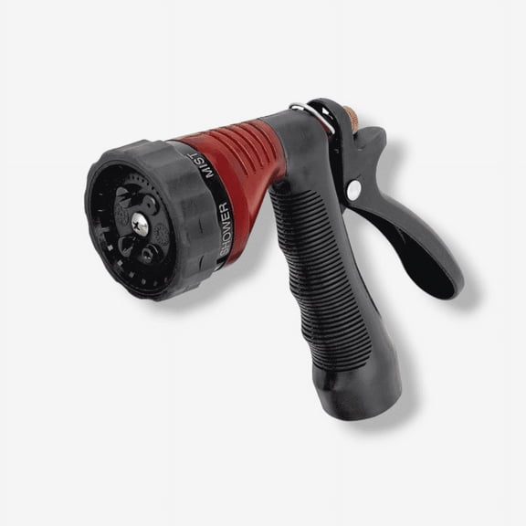 Greenwood Six Patterns Water Spray Garden Hose Trigger Nozzle, Washing Cleaning Tool, Red