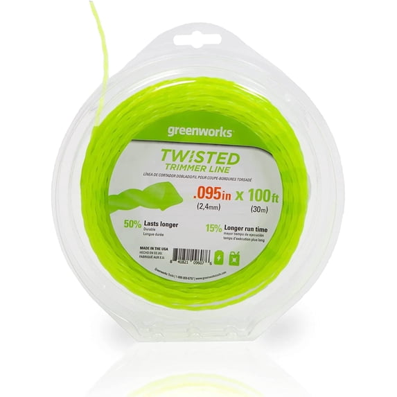 Greenworks 0.095" 100-Foot Twisted String Trimmer Line