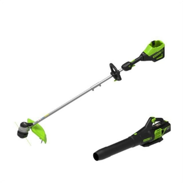 Greenworks 1324902VT 80V Cordless Electric Leaf Blower & Trimmer Combo