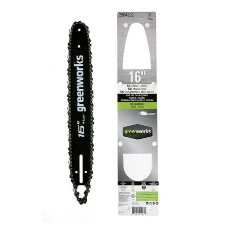 Greenworks - 16-Inch Replacement Chainsaw Bar and Chain Combo - Black