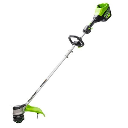 Greenworks - 80V 16" Cutting Diameter Brushless Straight Shaft Grass Trimmer 2.0 Ah Battery and Rapid Charger - Black/Green
