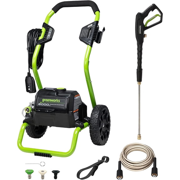 Greenworks 2000 Max PSI, 1.1 GPM (13 Amp) Electric Pressure Washer GPW2000-1RG