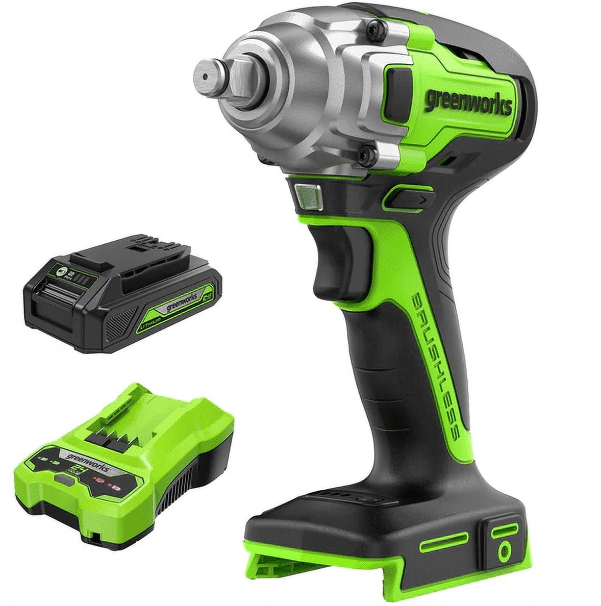 Greenworks 24V 1/2" Cordless Battery Impact Wrench w/ Battery & Charger