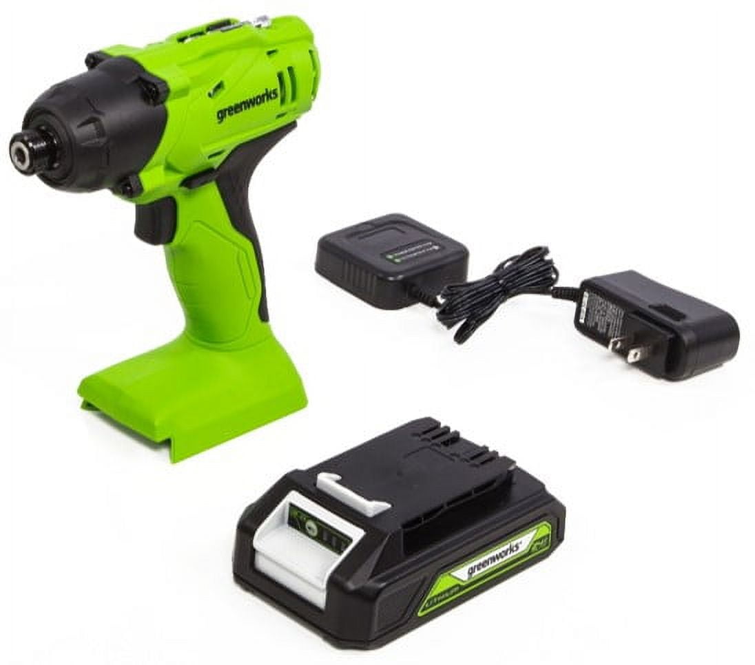 Greenworks 24V 1/4 in. Cordless Impact Driver with 2.0 Ah Battery and Charger, 3802602
